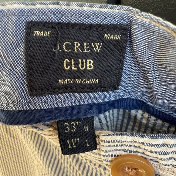 J. Crew Club Men's Seersucker Striped Shorts 33W 11L - Picture 9 of 11